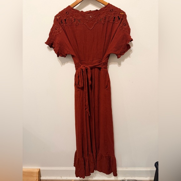 FREE PEOPLE Colette Maxi Dress in Cinnamon Sz SMALL - Picture 8 of 11